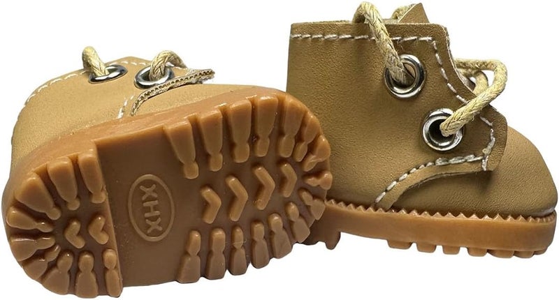 QIXINGWISE Store Doll Shoes Compatible with Lububu Doll, Stylish Lace-Up Boots for Dress-up, Outfit Accessory for 15cm 17cm Dolls (1 Pair - Camel) - Image 3